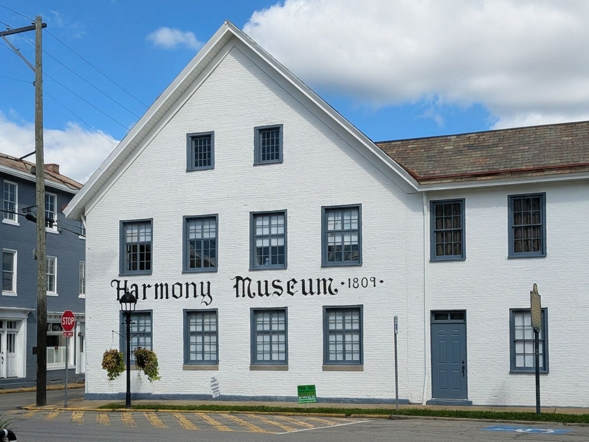 The 1809 Harmony Society warehouse, now the museum, at 218 Mercer Street